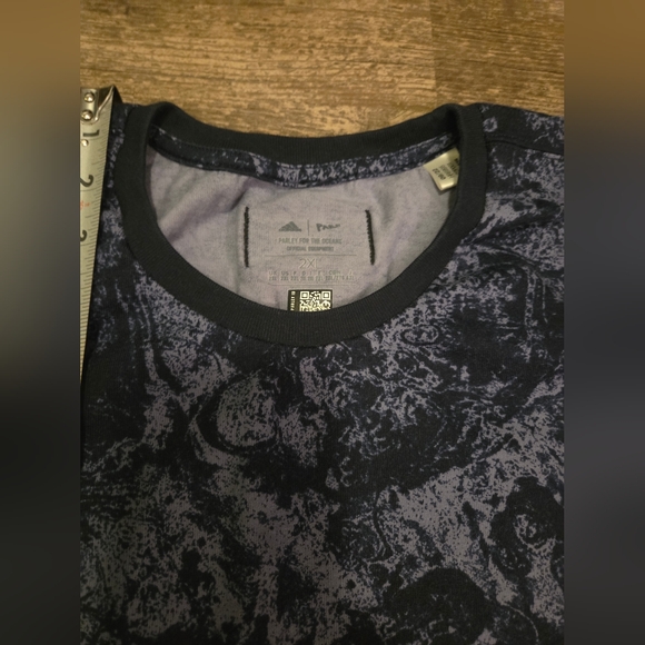 Unisex 2XL adidas Parley blue allover print tee HR6995 - Picture 7 of 9